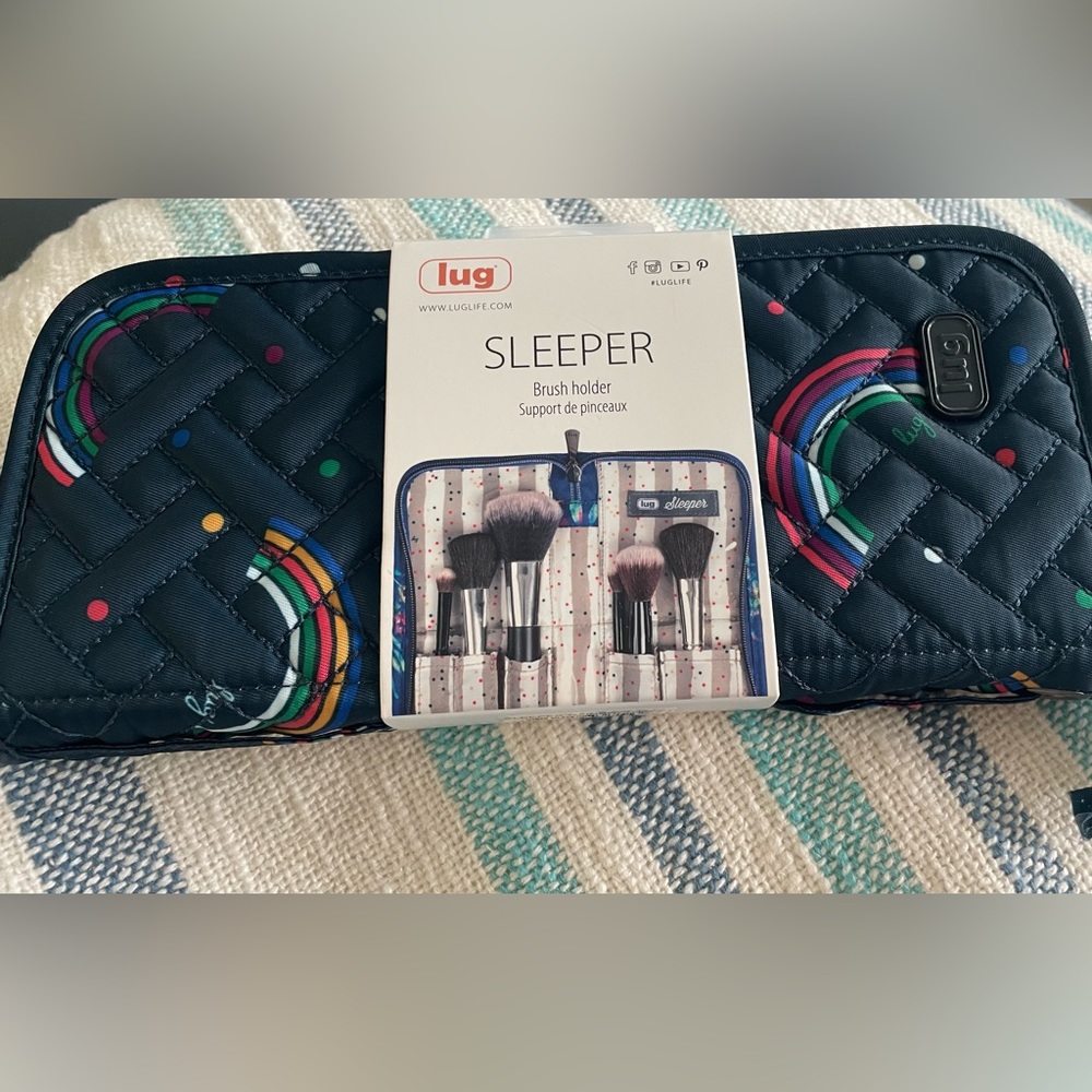NWT Lug Sleeper in Rainbow Navy, Makeup Brush Holder or office/art supplies